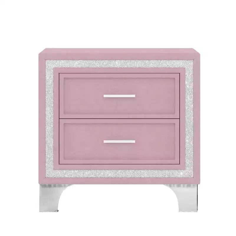 Ensembles 3 pièces Whisen, lit plateforme rembourré taille Queen et deux tables de chevet
