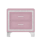 Ensembles 3 pièces Whisen, lit plateforme rembourré taille Queen et deux tables de chevet