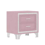 Ensembles 3 pièces Whisen, lit plateforme rembourré taille Queen et deux tables de chevet