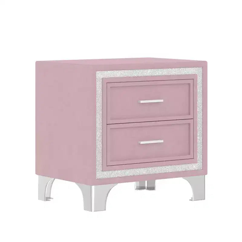 Ensembles 3 pièces Whisen, lit plateforme rembourré taille Queen et deux tables de chevet