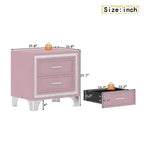 Ensembles 3 pièces Whisen, lit plateforme rembourré taille Queen et deux tables de chevet