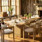 Christopher Knight Home Elena Table de salle à manger 9 pièces de style campagnard avec chaises rembourrées en bois d'hévéa