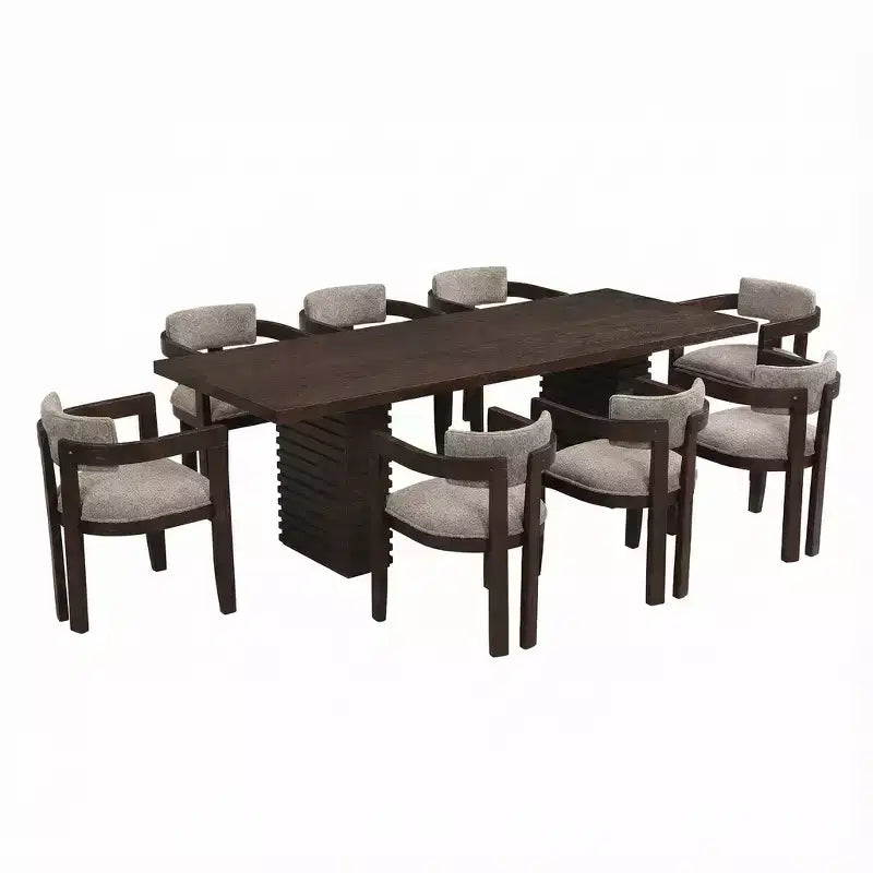 Christopher Knight Home Elena Table de salle à manger 9 pièces de style campagnard avec chaises rembourrées en bois d'hévéa