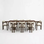 Christopher Knight Home Elena Table de salle à manger 9 pièces de style campagnard avec chaises rembourrées en bois d'hévéa