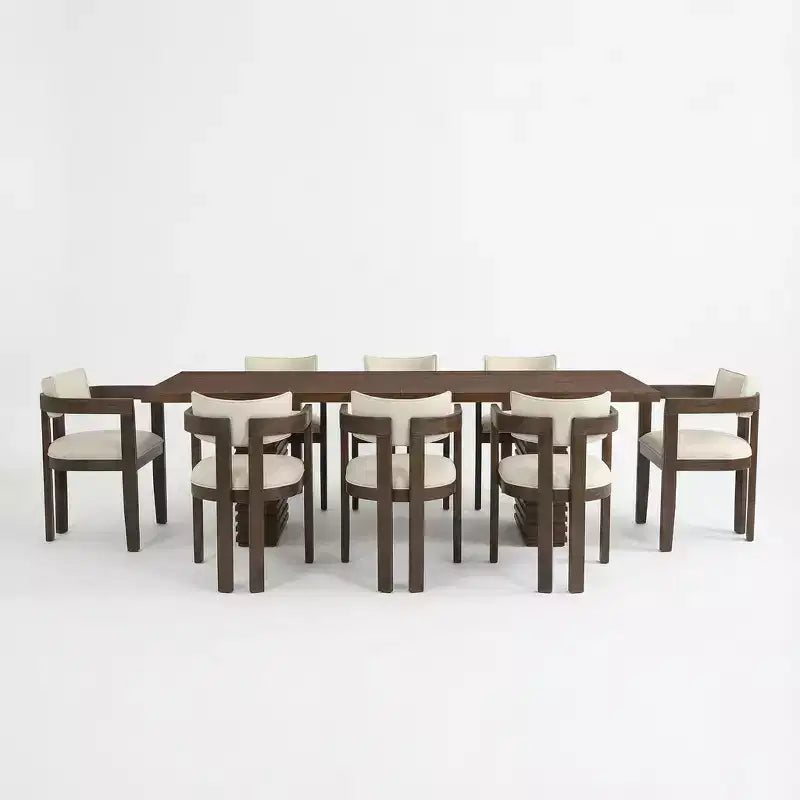 Christopher Knight Home Elena Table de salle à manger 9 pièces de style campagnard avec chaises rembourrées en bois d'hévéa