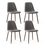 Olive+Oslo Ensemble de salle à manger 5 pièces pour 4, Table à manger ronde en verre avec 4 chaises de salle à manger rembourrées Pieds noyer-Panipeachy