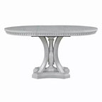 Ensemble de salle à manger rond de style ferme pour 4 personnes, table de cuisine extensible en bois avec 4 chaises rembourrées