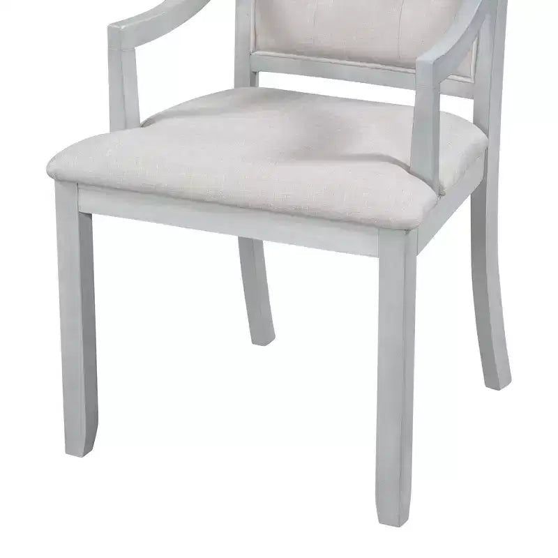 Ensemble de salle à manger rond de style ferme pour 4 personnes, table de cuisine extensible en bois avec 4 chaises rembourrées