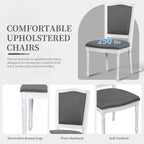 Ensemble de salle à manger rustique extensible pour 6 personnes, table à manger rectangulaire 7 pièces avec 6 chaises rembourrées, ensemble de table de cuisine avec 2 tiroirs
