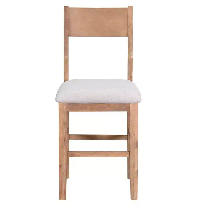 Ensemble de salle à manger 5 pièces à hauteur de comptoir pour 4 personnes, ensemble table de bar en bois de style ferme avec 4 chaises rembourrées pour petits espaces