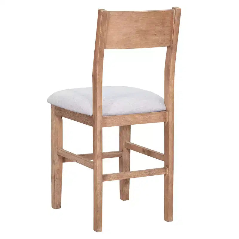 Ensemble de salle à manger 5 pièces à hauteur de comptoir pour 4 personnes, ensemble table de bar en bois de style ferme avec 4 chaises rembourrées pour petits espaces