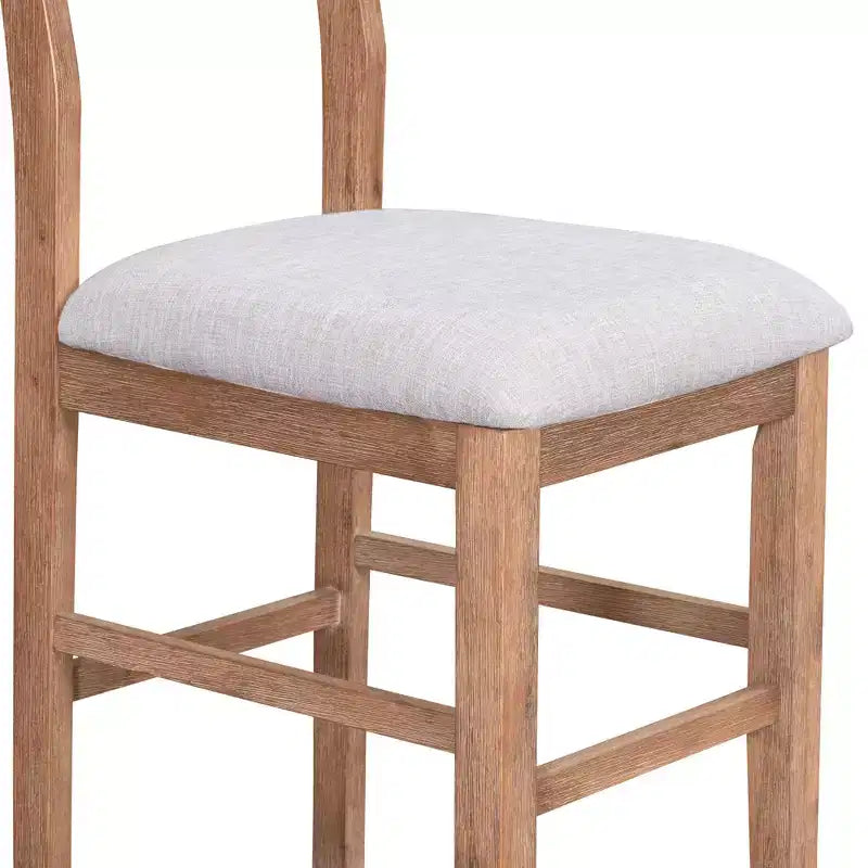 Ensemble de salle à manger 5 pièces à hauteur de comptoir pour 4 personnes, ensemble table de bar en bois de style ferme avec 4 chaises rembourrées pour petits espaces