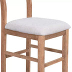 Ensemble de salle à manger 5 pièces à hauteur de comptoir pour 4 personnes, ensemble table de bar en bois de style ferme avec 4 chaises rembourrées pour petits espaces
