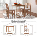 Ensemble de salle à manger 5 pièces à hauteur de comptoir pour 4 personnes, ensemble table de bar en bois de style ferme avec 4 chaises rembourrées pour petits espaces