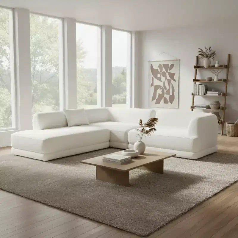 Christopher Knight Home Doyoung Canapé d'angle moderne 3 places en L de 115 po