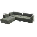 Christopher Knight Home Doyoung Canapé d'angle moderne 3 places en L de 115 po