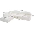 Christopher Knight Home Doyoung Canapé d'angle moderne 3 places en L de 115 po