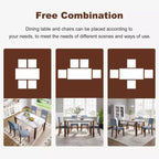 Ensemble de salle à manger en faux marbre pour 4 personnes, table à manger rectangulaire 5 pièces avec 4 chaises rembourrées pour petite cuisine