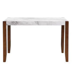 Ensemble de salle à manger en faux marbre pour 4 personnes, table à manger rectangulaire 5 pièces avec 4 chaises rembourrées pour petite cuisine