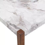 Ensemble de salle à manger en faux marbre pour 4 personnes, table à manger rectangulaire 5 pièces avec 4 chaises rembourrées pour petite cuisine