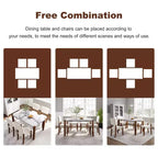 Ensemble de salle à manger en faux marbre pour 4 personnes, table à manger rectangulaire 5 pièces avec 4 chaises rembourrées pour petite cuisine
