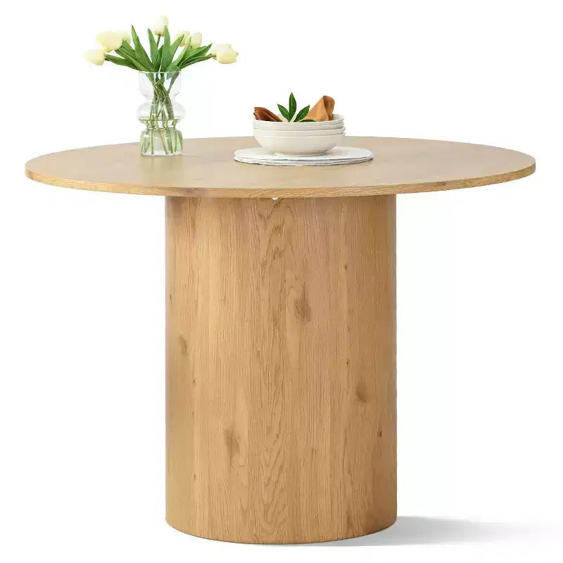 Ensemble de salle à manger 4 personnes, chaises baquets rembourrées avec roulettes et table ronde à pied central pour cuisine ou coin petit-déjeuner-Panipeachy