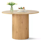 Ensemble de salle à manger 4 personnes, chaises baquets rembourrées avec roulettes et table ronde à pied central pour cuisine ou coin petit-déjeuner-Panipeachy