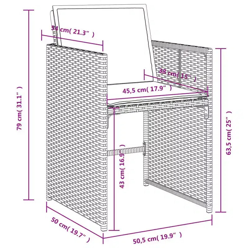 vidaXL Ensemble de salle à manger d'extérieur 10 personnes Rotin PE 11 pièces Pliable