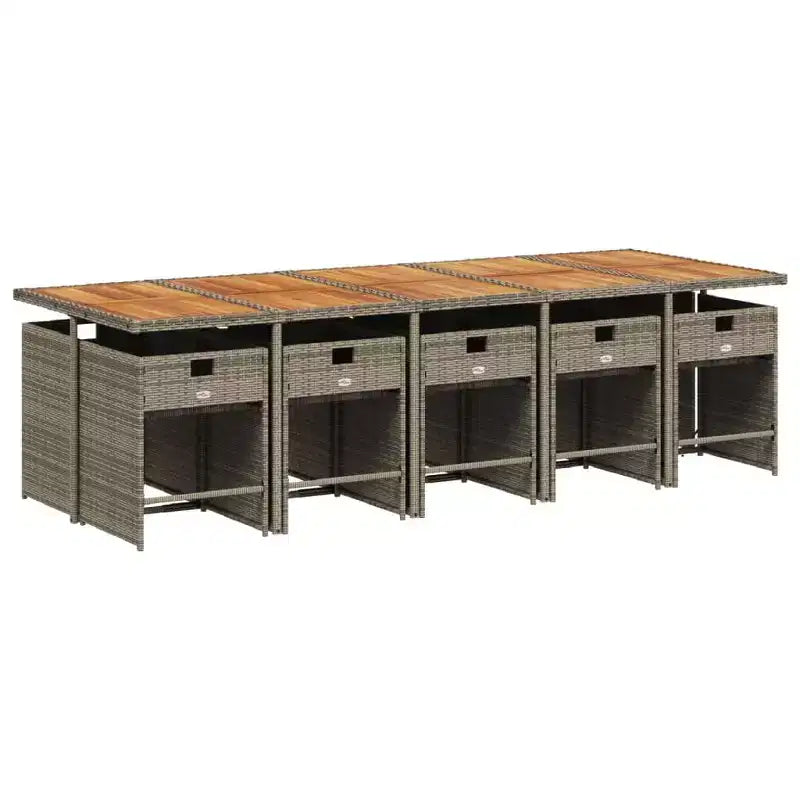 vidaXL Ensemble de salle à manger d'extérieur 10 personnes Rotin PE 11 pièces Pliable
