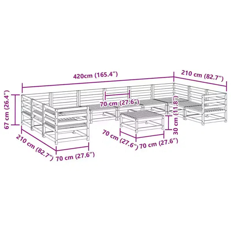 vidaXL Salon de Jardin Modulable - Meubles d'Extérieur Rustiques Disponibles en Plusieurs Couleurs
