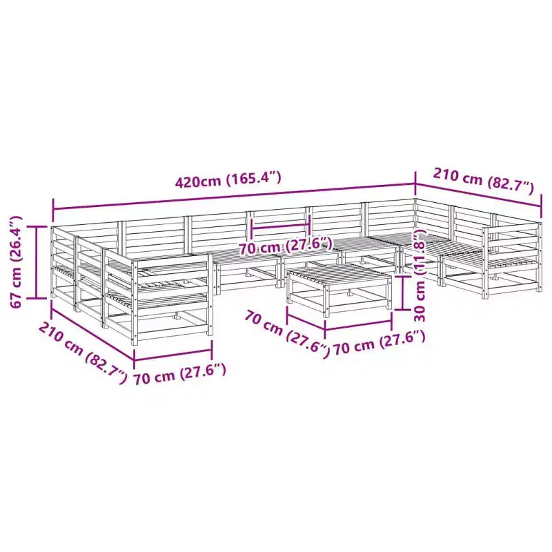 vidaXL Salon de Jardin Modulable - Meubles d'Extérieur Rustiques Disponibles en Plusieurs Couleurs