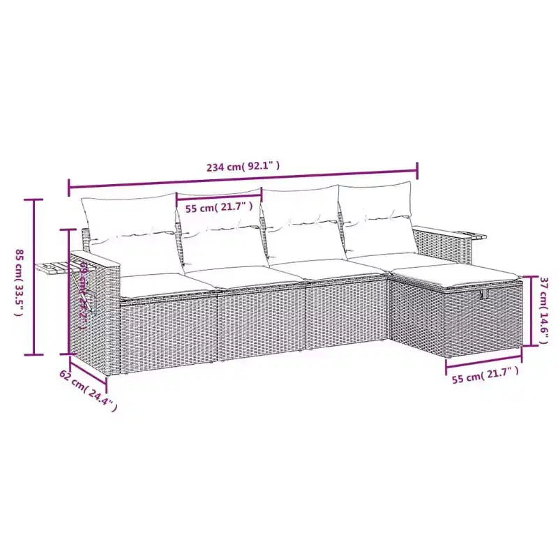 vidaXL Ensemble de canapés de jardin modulaires avec coussins en différentes couleurs