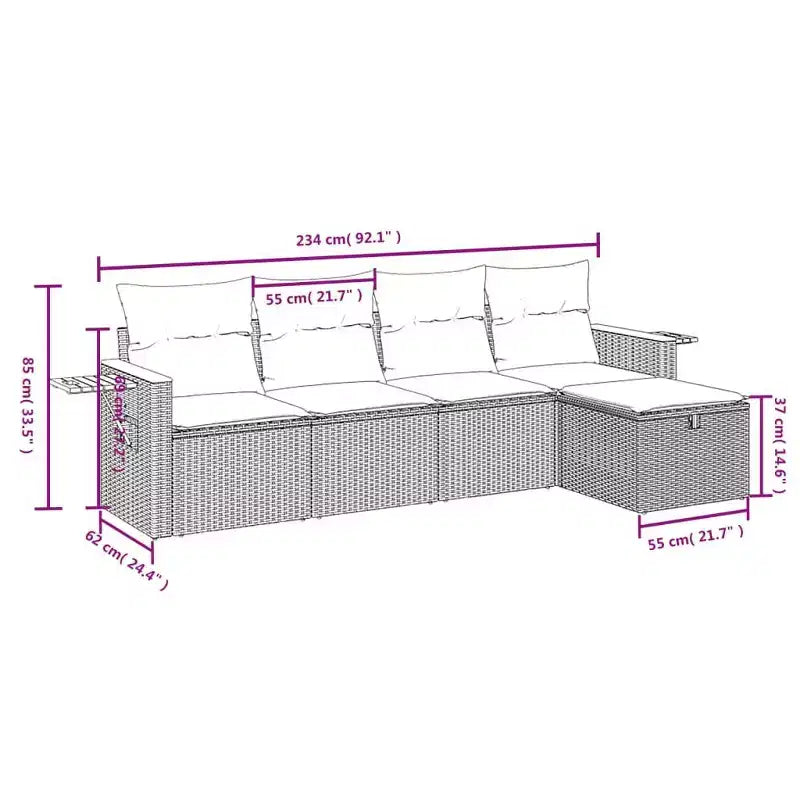 vidaXL Ensemble de canapés de jardin modulaires avec coussins en différentes couleurs