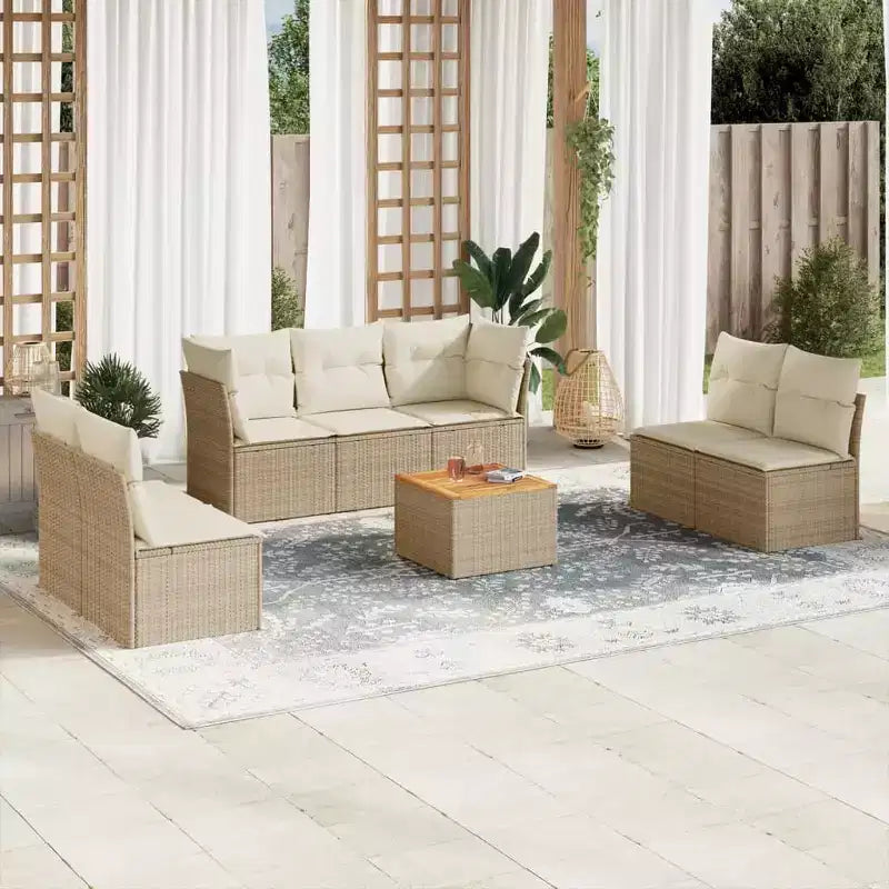 vidaXL Salon de jardin modulaire en résine tressée
