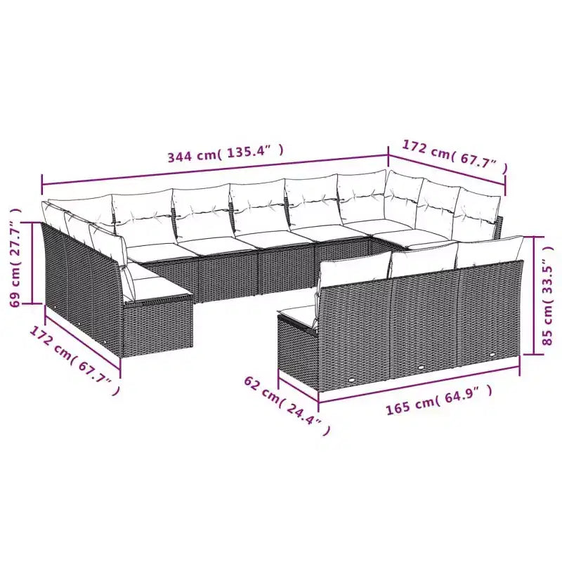 vidaXL Salon de jardin modulable avec coussins – Confort extérieur