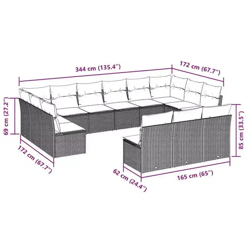 vidaXL Salon de jardin modulable avec coussins – Confort extérieur