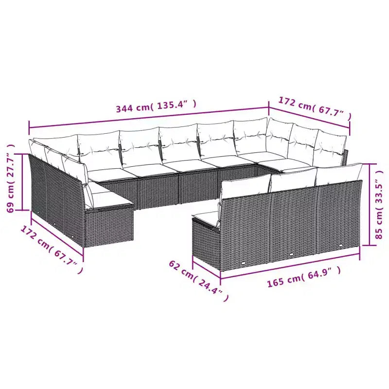 vidaXL Salon de jardin modulable avec coussins – Confort extérieur