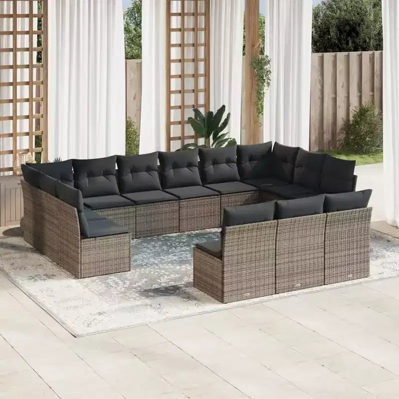 vidaXL Salon de jardin modulable avec coussins – Confort extérieur