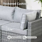 HOMLUX Salon de conversation 7 pièces pour patio, ensemble de canapés modulaires d'extérieur pour terrasse, jardin, balcon, bord de piscine