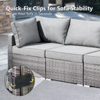 HOMLUX Salon de conversation 7 pièces pour patio, ensemble de canapés modulaires d'extérieur pour terrasse, jardin, balcon, bord de piscine