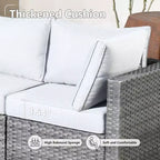 HOMLUX Salon de conversation 7 pièces pour patio, ensemble de canapés modulaires d'extérieur pour terrasse, jardin, balcon, bord de piscine