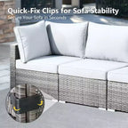 HOMLUX Salon de conversation 7 pièces pour patio, ensemble de canapés modulaires d'extérieur pour terrasse, jardin, balcon, bord de piscine