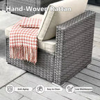 HOMLUX Salon de conversation 7 pièces pour patio, ensemble de canapés modulaires d'extérieur pour terrasse, jardin, balcon, bord de piscine