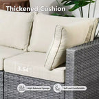 HOMLUX Salon de conversation 7 pièces pour patio, ensemble de canapés modulaires d'extérieur pour terrasse, jardin, balcon, bord de piscine