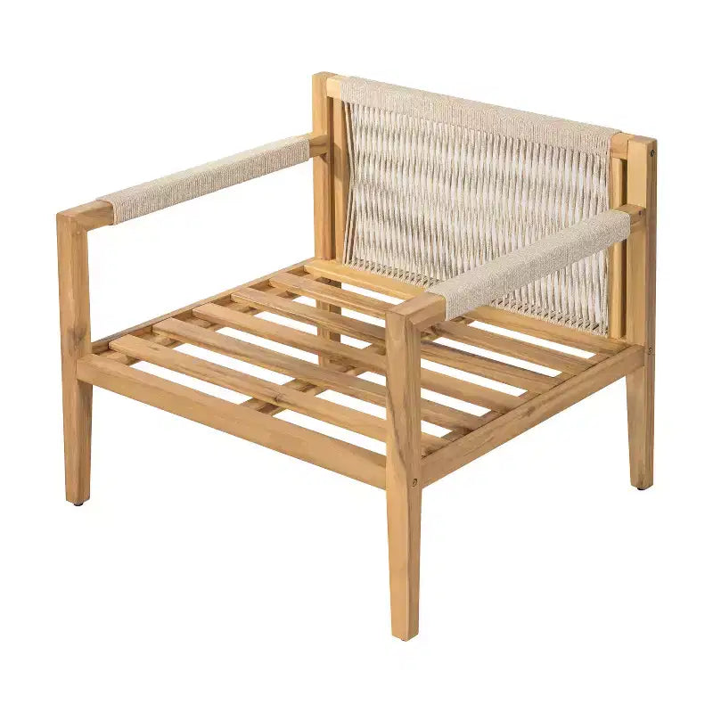 Christopher Knight Home Hyunsik Ensemble de sièges modernes pour patio en bois d'acacia avec 2 chaises et table basse artisanale