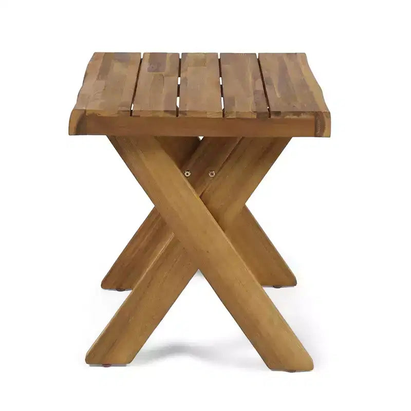 Christopher Knight Home Genevieve Ensemble de 3 pièces de patio en bois d'acacia avec coussin et table à lattes, sièges surdimensionnés