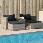 vidaXL Ensemble de canapés de jardin avec coussins 5 pièces en rotin synthétique et acacia