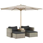 vidaXL Ensemble de canapés de jardin avec coussins 5 pièces en rotin synthétique et acacia
