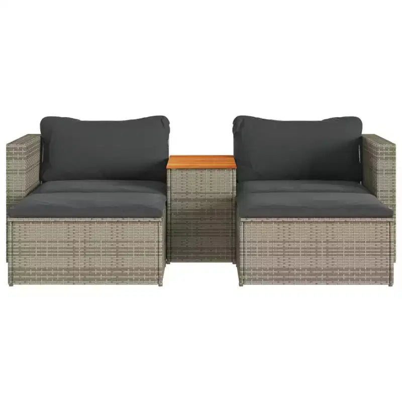 vidaXL Ensemble de canapés de jardin avec coussins 5 pièces en rotin synthétique et acacia