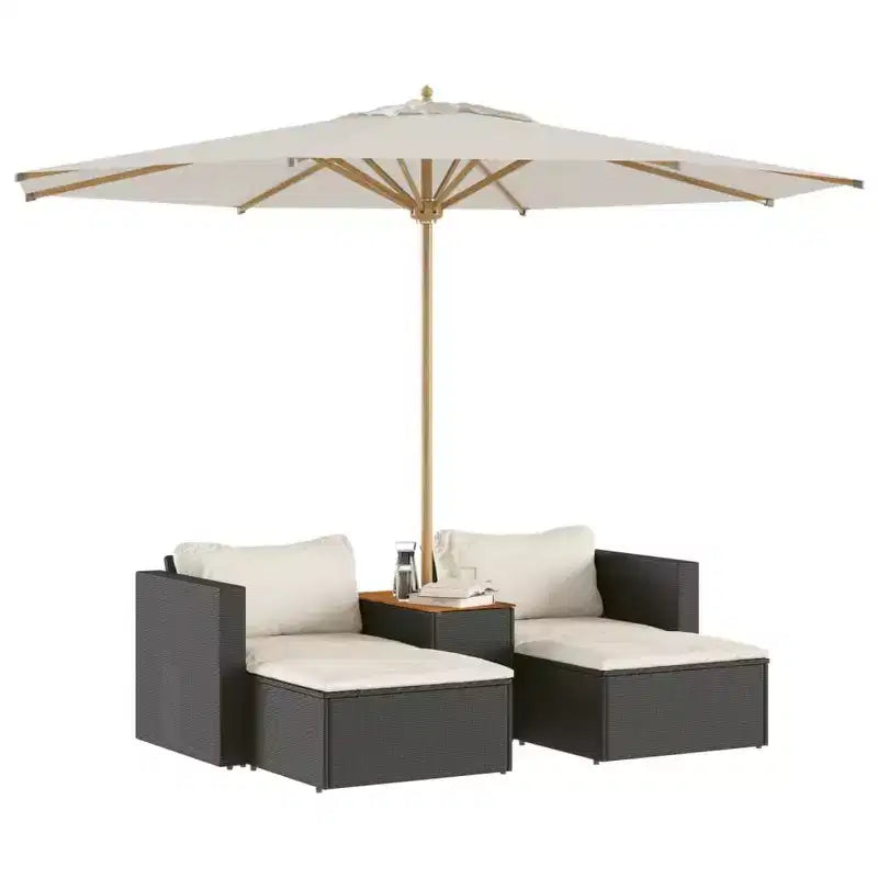 vidaXL Ensemble de canapés de jardin avec coussins 5 pièces en rotin synthétique et acacia